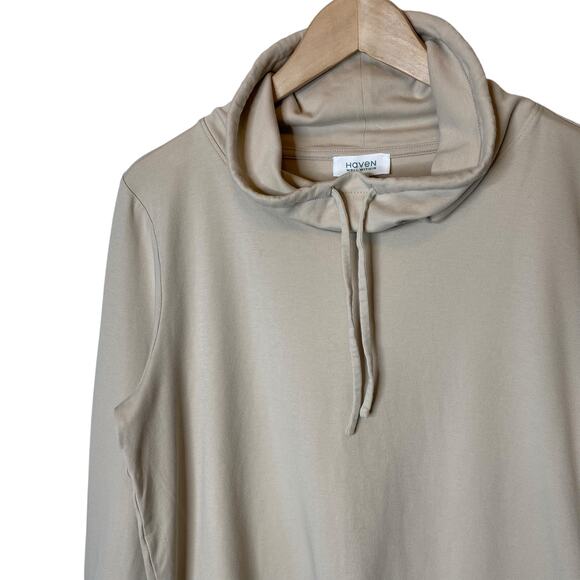 Haven Well Within Interlock Funnel Neck Beige Pullover Talbots size Large - Picture 2 of 4